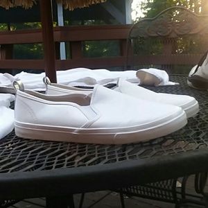 White leather sneakers